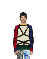 Multi colored Knit Cable Sweater
