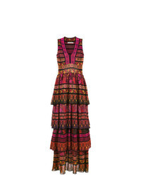 Multi colored Knit Evening Dress
