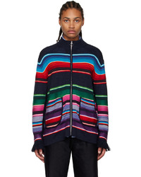 Multi colored Knit Wool Bomber Jacket