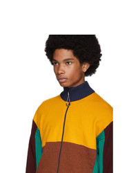 Kenzo Multicolor Wool Colorblock Zip Jacket