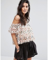 Multi colored Lace Cropped Top
