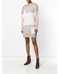 Faith Connexion Tweed And Lace Patch Mini Dress