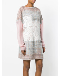 Faith Connexion Tweed And Lace Patch Mini Dress