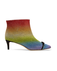 Marco De Vincenzo Med Crystal Embellished Leather Ankle Boots