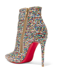 Christian Louboutin So Kate 100 Embellished Tweed Ankle Boots