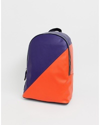Calvin Klein Pop Work Colour Split Backpack In Blueorange