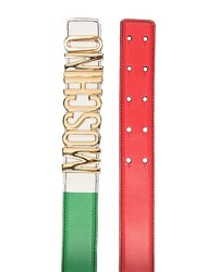 Moschino Colour Block Logo Plaque Belt