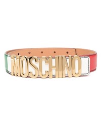 Moschino Colour Block Logo Plaque Belt