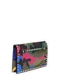 Valentino Camupsychedelic Rockstud Leather Flap Clutch