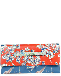 Valentino Mime Floral Print Leather Clutch Bag Multi