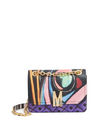 Moschino Abstract Print Leather Shoulder Bag