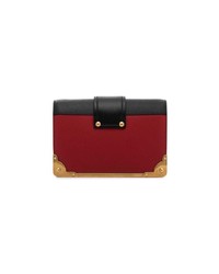 Prada Black And Red Cahier Mini Leather Shoulder Bag