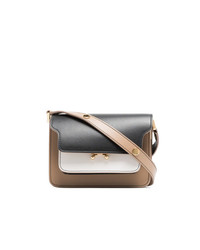 Marni Black White And Beige Trunk Micro Leather Shoulder Bag