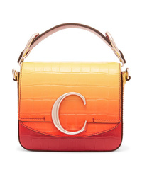 Chloé C Ombr Croc Effect Leather Shoulder Bag