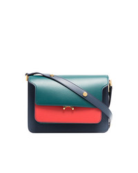 Marni Green Red And Blue Trunk Small Leather Handbag