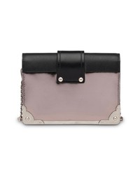 Prada Grey Black And Pink Cahier Mini Leather Shoulder Bag