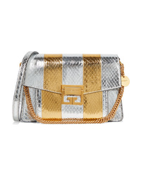 Givenchy Gv3 Small Metallic Watersnake Shoulder Bag