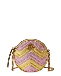 Gucci Marmont 20 Mini Leather Circle Crossbody Bag
