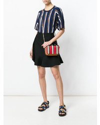 RED Valentino Striped Chain Shoulder Bag