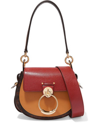 Chloé Tess Small Color Block Smooth And Lizard Effect Leather Lizard Shoulder Bag