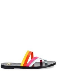 Tory Burch Patos Multicolor Leather Slides