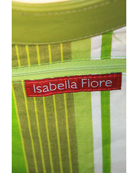 Isabella Fiore Multi Color Cotton Floral Print Leather Trim Medium Tote Handbag