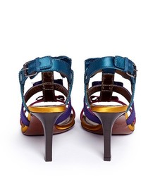 Lanvin Bow Colourblock Satin Sandals