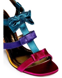Lanvin Bow Colourblock Satin Sandals