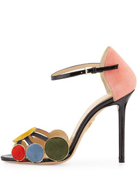 Charlotte Olympia Contemporary Suede Circle Sandal Multi