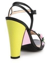Fendi Fantasia Beaded Leather Colorblock Sandals