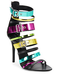 Giuseppe Zanotti Multi Color Metallic Leather Strappy Sandals