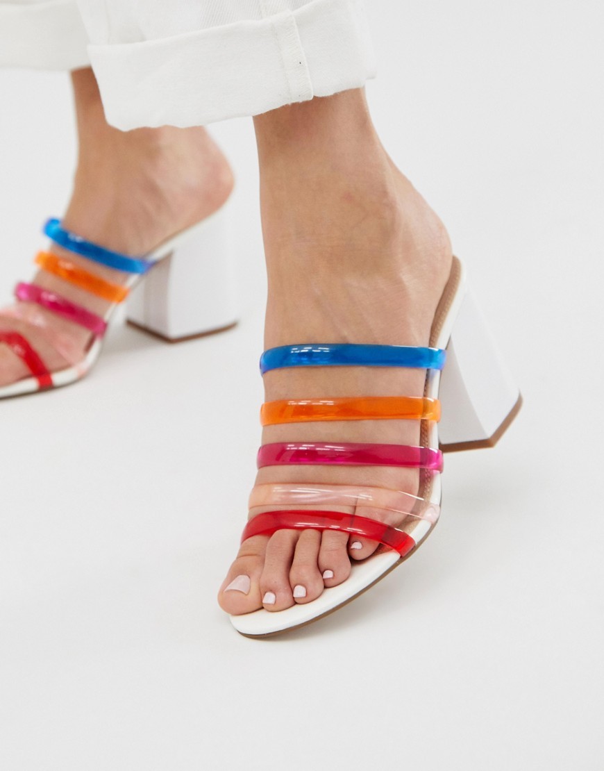 Women's Colorblock Block Heeled Sandals Fashion Open Toe - Temu
