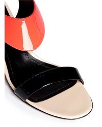 Nobrand Leda Stud Prism Heel Patent Leather Sandals
