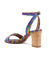 Tabitha Simmons Leticia Striped Twill Sandals