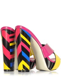 Loriblu Multicolor Patent Leather Platform Sandal