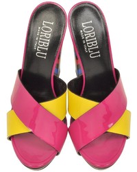 Loriblu Multicolor Patent Leather Platform Sandal