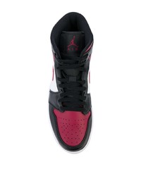 Jordan Air 1 Mid Bred Toe Sneakers