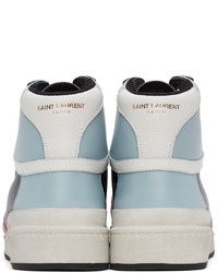 Saint Laurent Black Blue Sl24 High Top Sneakers