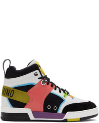 Moschino Black White Streetball High Sneakers