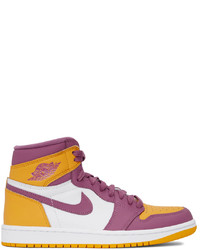 NIKE JORDAN Orange Purple Air Jordan 1 Retro High Sneakers