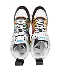 Moschino Snakeskin High Top Sneakers