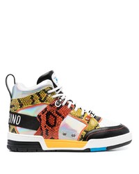 Moschino Snakeskin High Top Sneakers