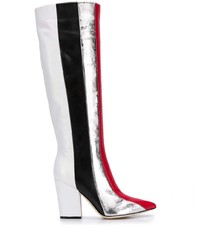 Multi colored Leather Knee High Boots 