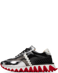 Christian Louboutin Black Silver Loubishark Sneakers
