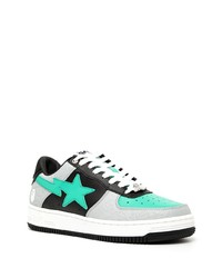 A Bathing Ape Star Patch Panelled Leather Low Top Sneakers