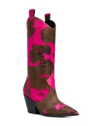 Casadei Cow Pattern Cowboy Boots