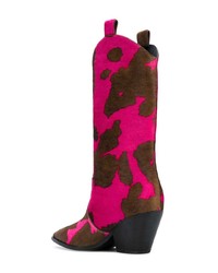 Casadei Cow Pattern Cowboy Boots