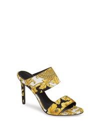 Versace First Line Hibiscus Print Double Band Sandal