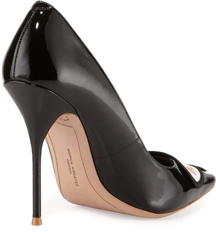 Sophia Webster Boss Lady Patent Leather Pump Black, $495 | Neiman Marcus |  Lookastic