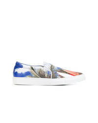 Multi colored Leather Slip-on Sneakers